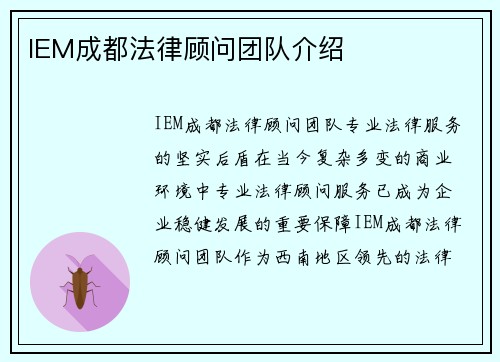 IEM成都法律顾问团队介绍
